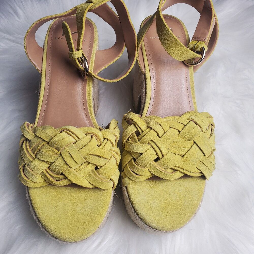Marc Fisher Yellow Braided Espadrille Platform Sandals - Picture 3 of 10